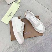 Burberry Men Leather Suede and Check Cotton Sneakers - 4