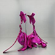 Balenciagale Cagole XS Velvet Bow Shoulder Bag Pink Size 26 x 16 x 9.9 cm - 4