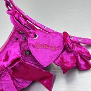 Balenciagale Cagole XS Velvet Bow Shoulder Bag Pink Size 26 x 16 x 9.9 cm - 3