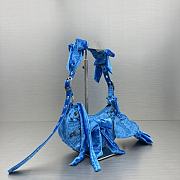 Balenciagale Cagole XS Velvet Bow Shoulder Bag Blue Size 26 x 16 x 9.9 cm - 4