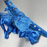 Balenciagale Cagole XS Velvet Bow Shoulder Bag Blue Size 26 x 16 x 9.9 cm - 2