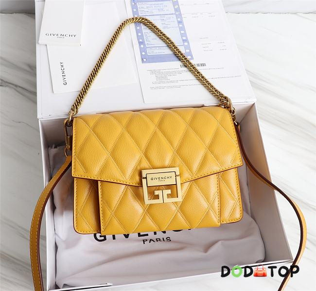 Givenchy Quilted Leather Crossbody Bag Yellow Size 21.5 x 7 x 14 cm - 1