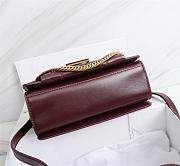Givenchy Quilted Leather Crossbody Bag Red Wine Size 21.5 x 7 x 14 cm - 4