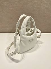 Prada Small Soft Padded Tote Bag 1BA359 White Size 18 x 15.5 x 10 cm - 5
