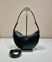 Prada Leather Shoulder Bag 1BC194 Black Size 22.5 x 18.5 x 6.5 cm - 1
