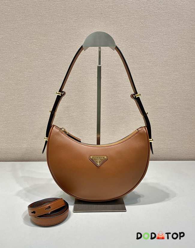 Prada Leather Shoulder Bag 1BC194 Brown Size 22.5 x 18.5 x 6.5 cm - 1