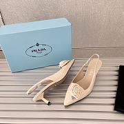 Prada Toe Flower Back Empty Cat Heel Shoes White 5.5 cm - 4