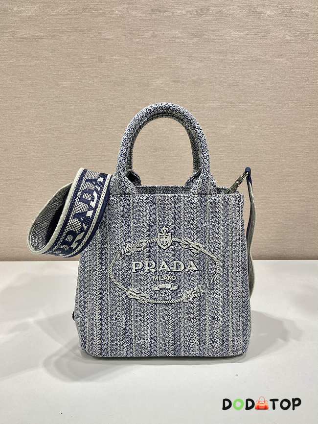 Prada Embroidered Tote Small Bag 1BA342 Size 21 x 22 x 10 cm - 1