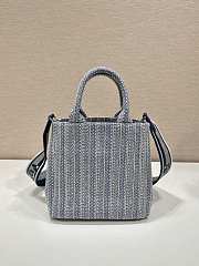 Prada Embroidered Tote Small Bag 1BA342 Size 21 x 22 x 10 cm - 2