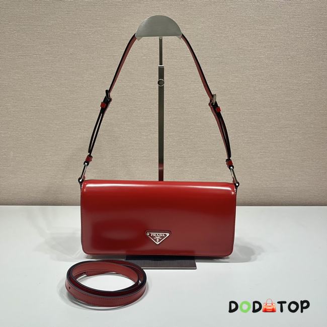 Prada Clamshell Shoulder Bag 1BD323 Red Size 26 x 12 x 4.8 cm - 1