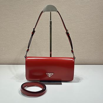 Prada Clamshell Shoulder Bag 1BD323 Red Size 26 x 12 x 4.8 cm