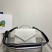 Prada Monochrome Saffiano And Leather Bag White Size 21 x 14 x 6.5 cm - 1