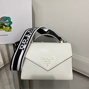 Prada Monochrome Saffiano And Leather Bag White Size 21 x 14 x 6.5 cm - 3
