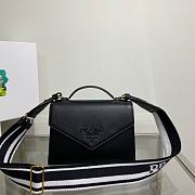 Prada Monochrome Saffiano And Leather Bag Black Size 21 x 14 x 6.5 cm - 1