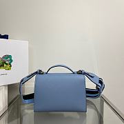 Prada Monochrome Saffiano And Leather Bag Blue Size 21 x 14 x 6.5 cm - 5