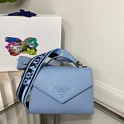 Prada Monochrome Saffiano And Leather Bag Blue Size 21 x 14 x 6.5 cm - 6