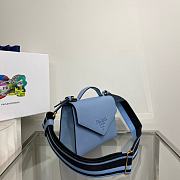 Prada Monochrome Saffiano And Leather Bag Blue Size 21 x 14 x 6.5 cm - 3