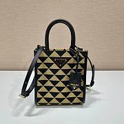 PRADA MICRO Symbole Jacquard Fabric Handbag Size 19-6-17 cm - 1