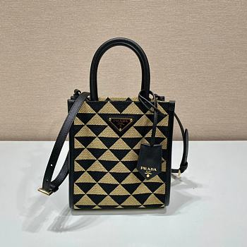 PRADA MICRO Symbole Jacquard Fabric Handbag Size 19-6-17 cm