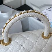 Chanel Coco Caviar White Bag Size 23 cm - 2