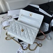 Chanel Quilted Top Handle WOC Ivory Lambskin White Size 12 x 19 x 3.5 cm - 6