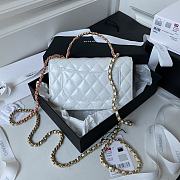 Chanel Quilted Top Handle WOC Ivory Lambskin White Size 12 x 19 x 3.5 cm - 3