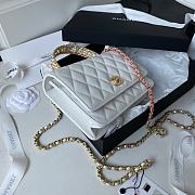 Chanel Quilted Top Handle WOC Ivory Lambskin White Size 12 x 19 x 3.5 cm - 2