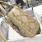 Dior Mini Lady Bag Metallic Cannage Calfskin Size 17 cm - 4
