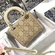Dior Mini Lady Bag Metallic Cannage Calfskin Size 17 cm - 3