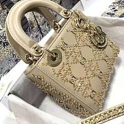 Dior Mini Lady Bag Metallic Cannage Calfskin Size 17 cm - 2