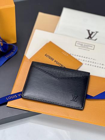 Louis Vuitton LV Card Wallet Black Size 17 x 7 x 0.06 cm