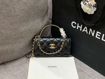 Chanel Handle Mobile Phone Bag Black Size 17 x 9 x 4 cm