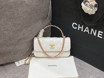 Chanel Handle Mobile Phone Bag White Size 17 x 9 x 4 cm