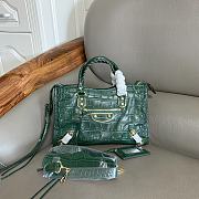 Balenciaga Crocodile Motorcycle Bag Dark Green Size 30 x 20 x 10 cm - 1