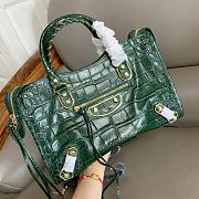 Balenciaga Crocodile Motorcycle Bag Dark Green Size 30 x 20 x 10 cm - 3