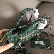 Balenciaga Crocodile Motorcycle Bag Dark Green Size 18 cm - 5