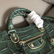 Balenciaga Crocodile Motorcycle Bag Dark Green Size 18 cm - 3