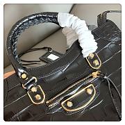 Balenciaga Crocodile Motorcycle Bag Black Size 30 x 20 x 10 cm - 6