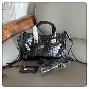 Balenciaga Crocodile Motorcycle Bag Black Size 30 x 20 x 10 cm - 4