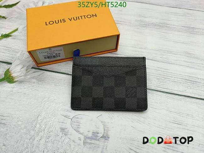 Louis Vuitton Card Holder Wallet Black Size 17 x 7 x 0.06 cm - 1