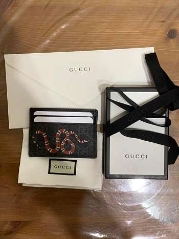 Gucci GG Print Snake Card Holder Size 10 x 7 cm
