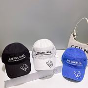 Balenciaga Embroidered Baseball Caps Black/White/Blue - 6