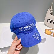 Balenciaga Embroidered Baseball Caps Black/White/Blue - 3