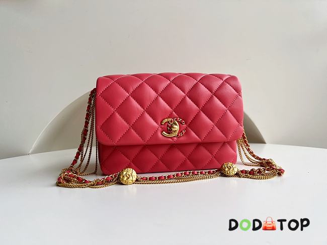 Chanel Gold Coin Underarm Bag Red AS3378 Size 15 x 20 x 9 cm  - 1