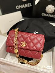 Chanel Gold Coin Underarm Bag Red AS3378 Size 15 x 20 x 9 cm  - 2