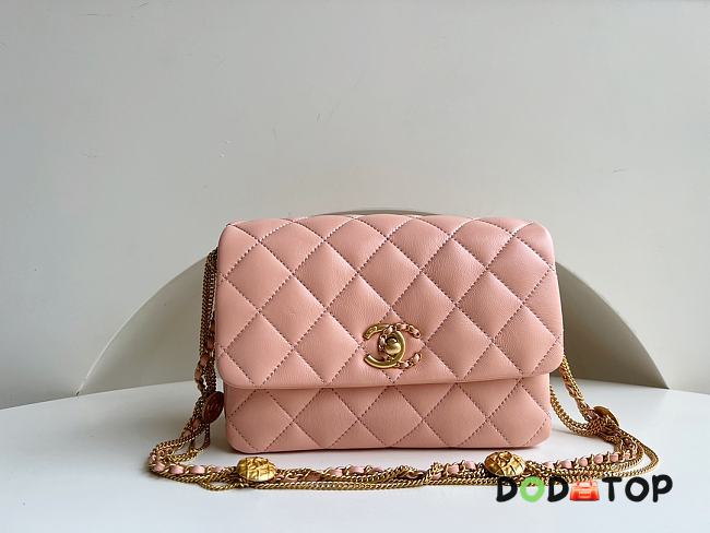 Chanel Gold Coin Underarm Bag Pink AS3378 Size 15 x 20 x 9 cm  - 1