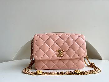 Chanel Gold Coin Underarm Bag Pink AS3378 Size 15 x 20 x 9 cm 
