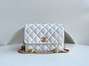 Chanel Gold Coin Underarm Bag White AS3378 Size 15 x 20 x 9 cm - 1