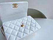 Chanel Gold Coin Underarm Bag White AS3378 Size 15 x 20 x 9 cm - 5