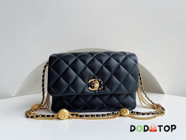 Chanel Gold Coin Underarm Bag Black AS3378 Size 15 x 20 x 9 cm - 1